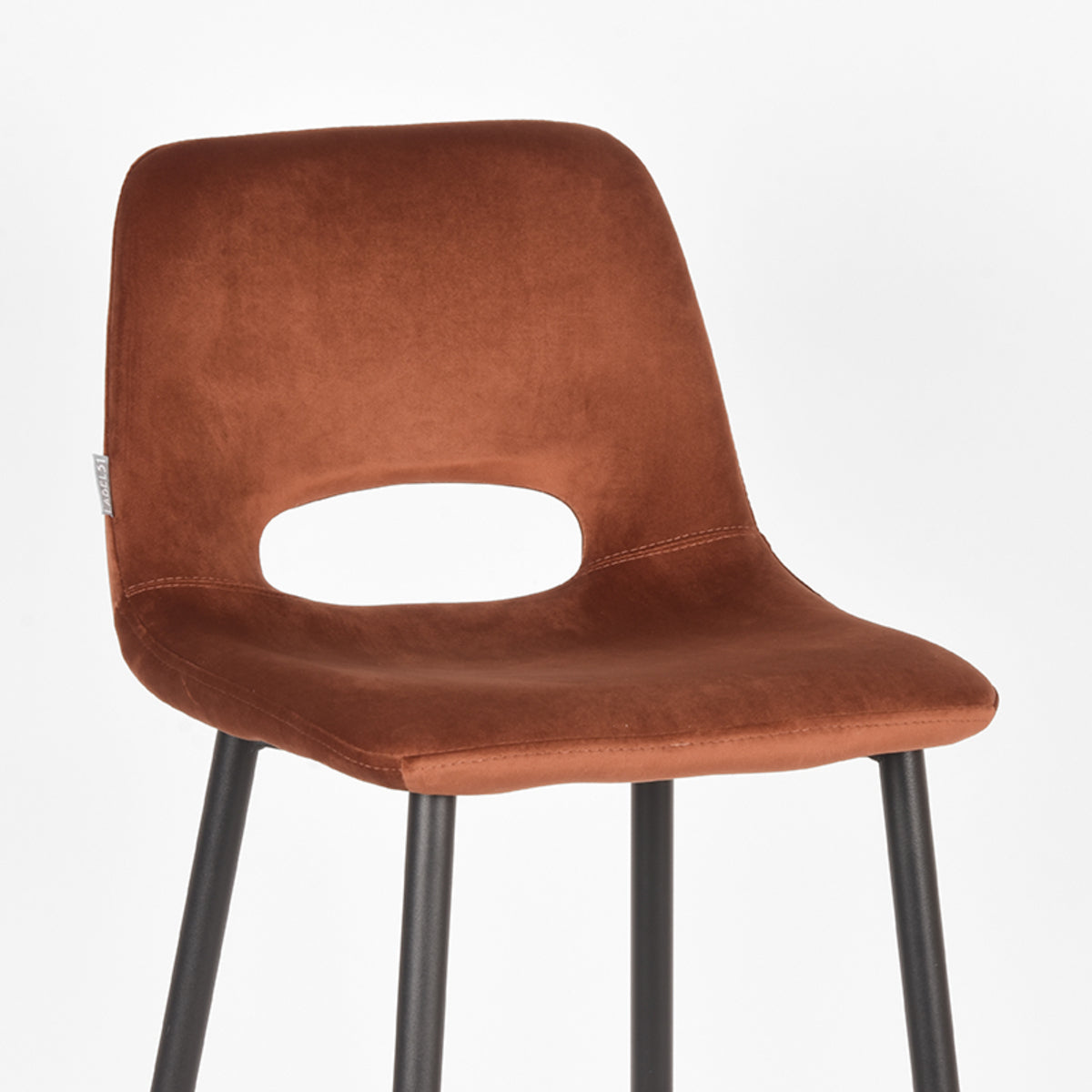 LABEL51 Barkruk Josh - Fluweel - Zithoogte 78